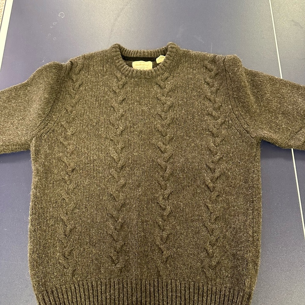 Men's Brown Cable Knit Sweater